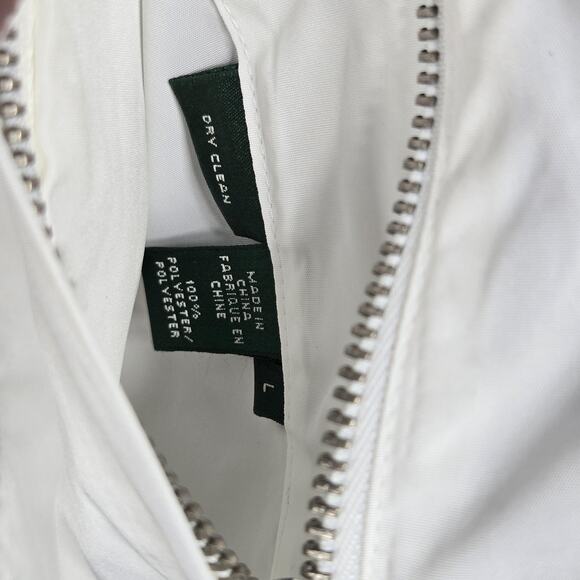 Lauren Ralph Lauren Vest Womens Large Navy White Reversible Collar Zip Pockets - Picture 8 of 10